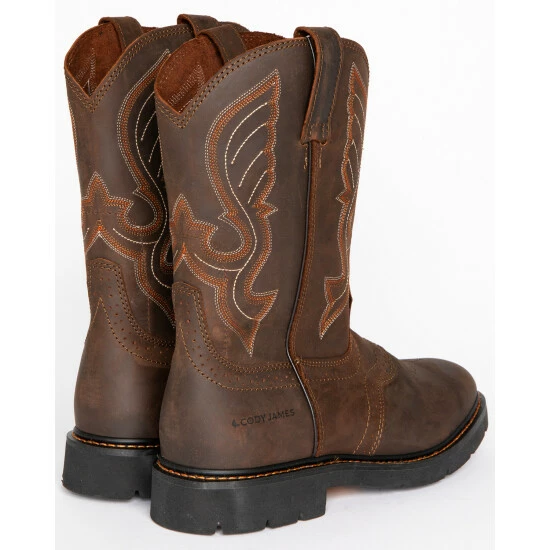 Cheap ๐ Cody James Men's Western Pull On Work ๐ฅพ Boots - Round Toe Brown ๐ - Image 7