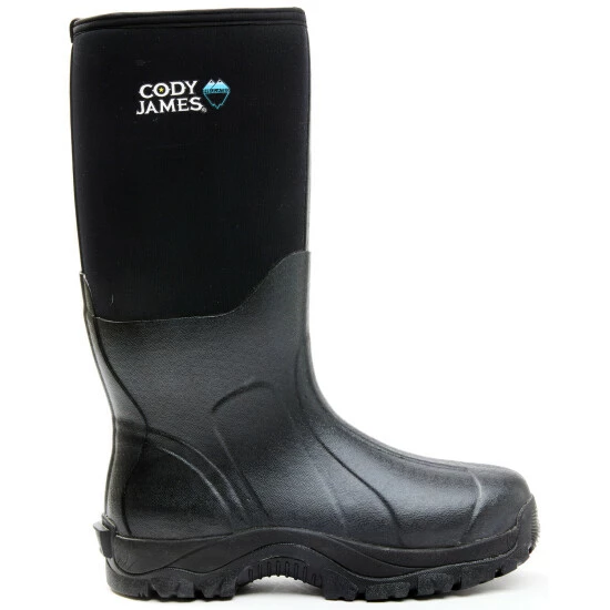 Deals โค๏ธ Cody James Men's Glacier Guard Insulated Rubber ๐ฅพ Boots - Soft Toe Black ๐ - Image 3
