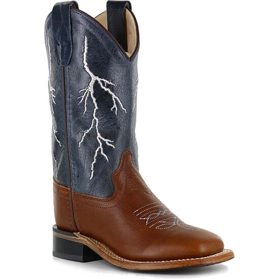 Flash Sale 🧨 Cody James Boys' Brown Lightening Embroidered Western 🥾 Boots - Square Toe 🧨