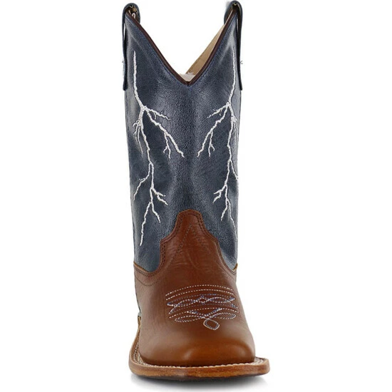 Flash Sale 🧨 Cody James Boys' Brown Lightening Embroidered Western 🥾 Boots - Square Toe 🧨 - Image 4