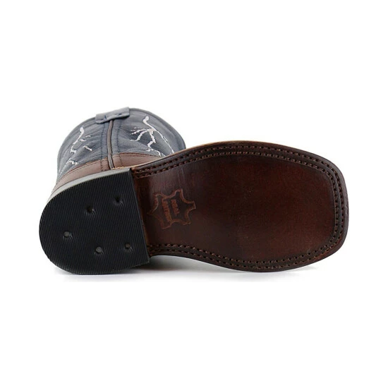 Flash Sale 🧨 Cody James Boys' Brown Lightening Embroidered Western 🥾 Boots - Square Toe 🧨 - Image 5