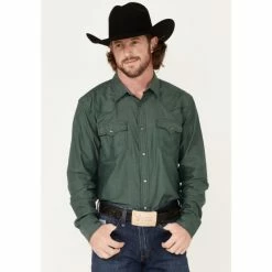 New 👍 Cody James Men's Primitive Long Sleeve Snap Western 👚 Shirt Green 🥰