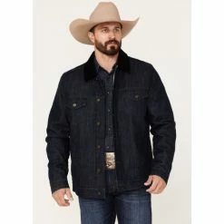 Brand new 🤩 Cody James Men's Grand Teton Dark Wash Sherpa Cord Collar Denim Jacket 🎁