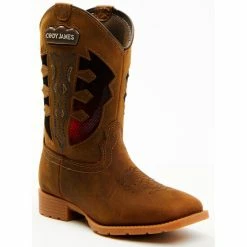 Budget 🎉 Cody James Boys' Light Up Western 🥾 Boots - Wide Square Toe Brown 💯