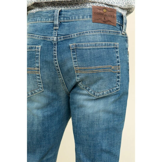 Best deal 🔔 Cody James Men's Hawken Medium Wash Crosshatch Stretch Slim Bootcut 👖 Jeans Blue ✨ - Image 4