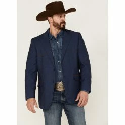 Buy 🔔 Cody James Men's Piped Patch Button-Down Western Sportcoat Navy 🧨