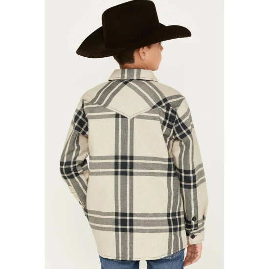Best Pirce ❤️ Cody James Boys' Long Sleeve Button Down Flannel 👕 Shirt Cream 🥰 - Image 4