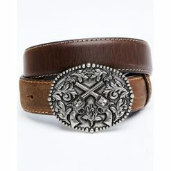 Best Sale 🔥 Cody James Boys' Crossed Pistols Western Belt Brown 🔔