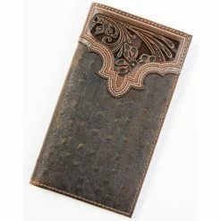Best reviews of 🔥 Cody James Men's Ostrich Tooled Checkbook Wallet Brown 🥰