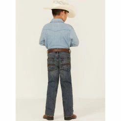 New 👍 Cody James Little Boys' Steel Dust Medium Wash Mid-Rise Stretch Slim Straight 👖 Jeans - Sizes 4-8 Blue ⌛