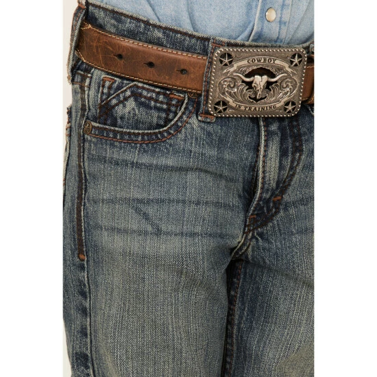 New ๐ Cody James Little Boys' Steel Dust Medium Wash Mid-Rise Stretch Slim Straight ๐ Jeans - Sizes 4-8 Blue โ - Image 4