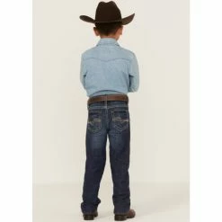 Wholesale 💯 Cody James Little Boys' Clive Dark Wash Stretch Slim Bootcut 👖 Jeans - Sizes 4-8 Blue 😉
