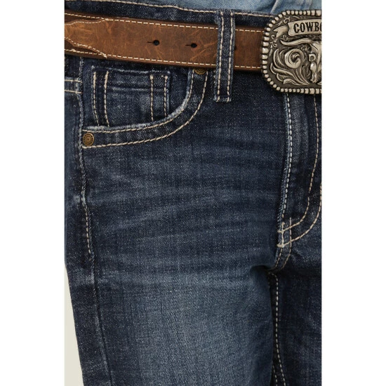 Wholesale 💯 Cody James Little Boys' Clive Dark Wash Stretch Slim Bootcut 👖 Jeans - Sizes 4-8 Blue 😉 - Image 4