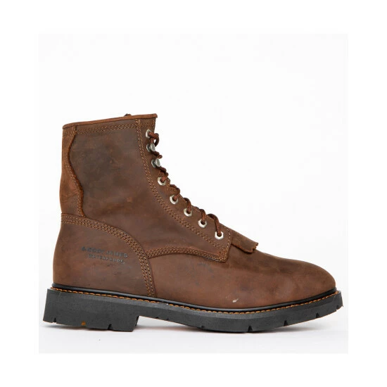 Discount ๐ Cody James Men's 8" Waterproof Lace-Up Kiltie Work ๐ฅพ Boots - Round Toe Brown ๐ฅฐ - Image 2