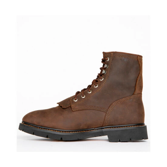 Discount ๐ Cody James Men's 8" Waterproof Lace-Up Kiltie Work ๐ฅพ Boots - Round Toe Brown ๐ฅฐ - Image 3