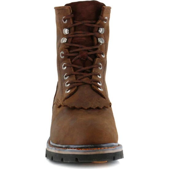 Discount ๐ Cody James Men's 8" Waterproof Lace-Up Kiltie Work ๐ฅพ Boots - Round Toe Brown ๐ฅฐ - Image 4