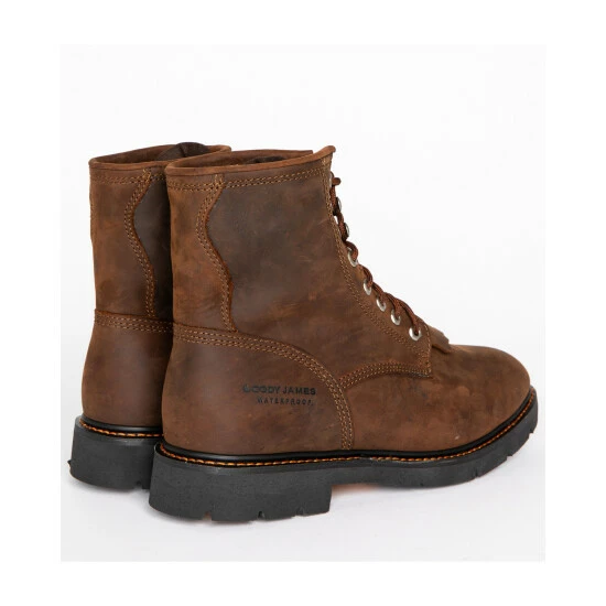 Discount ๐ Cody James Men's 8" Waterproof Lace-Up Kiltie Work ๐ฅพ Boots - Round Toe Brown ๐ฅฐ - Image 7
