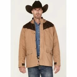 Wholesale ⭐ Cody James Men's Olton Utility Canvas Rancher Hooded Jacket Beige/khaki ✔️
