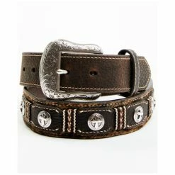 Deals ๐ฏ Cody James Men's Hair-On Cross Concho Western Belt Brown ๐