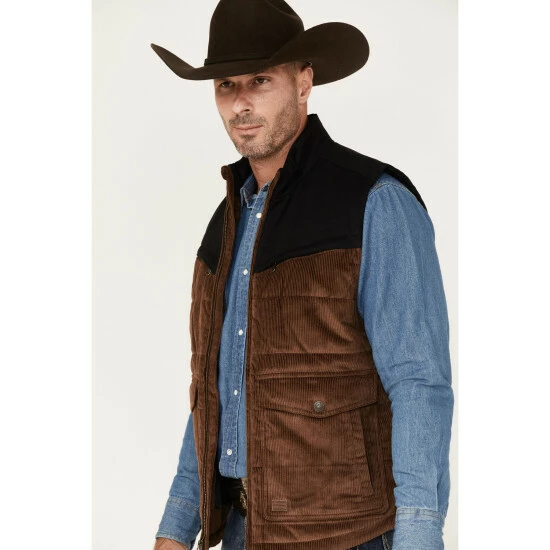Deals ๐ฏ Cody James Men's Waren Corduroy Puffer Vest Brown ๐ - Image 2