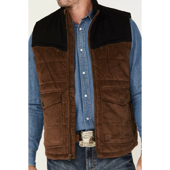 Deals ๐ฏ Cody James Men's Waren Corduroy Puffer Vest Brown ๐ - Image 3