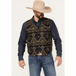 Hot Sale 🥰 Cody James Men's Dakota Southwestern Jacquard Vest Brown 🥰