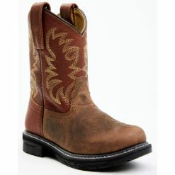 Top 10 🌟 Cody James Boys' Smoking Mountain Leather Western Work Boot - Round Toe Brown 🔥
