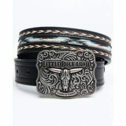 New 🥰 Cody James Boys' Lil Buckaroo Black Ribbon Western Belt 🎁