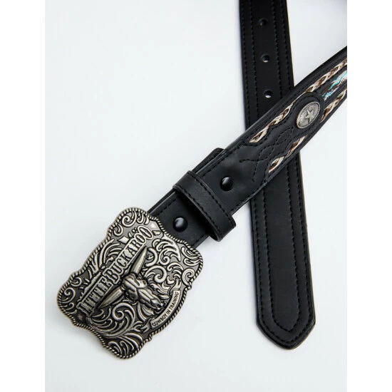 New 🥰 Cody James Boys' Lil Buckaroo Black Ribbon Western Belt 🎁 - Image 2
