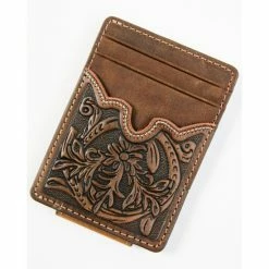 Cheapest ⌛ Cody James Men's Brown Ostrich Money Clip 🔔
