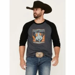 Buy 🌟 Cody James Men's Canyon Bronc Graphic Raglan T-Shirt Navy ❤️