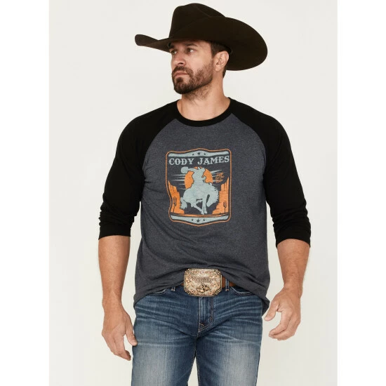 Buy ๐ Cody James Men's Canyon Bronc Graphic Raglan T-Shirt Navy โค๏ธ