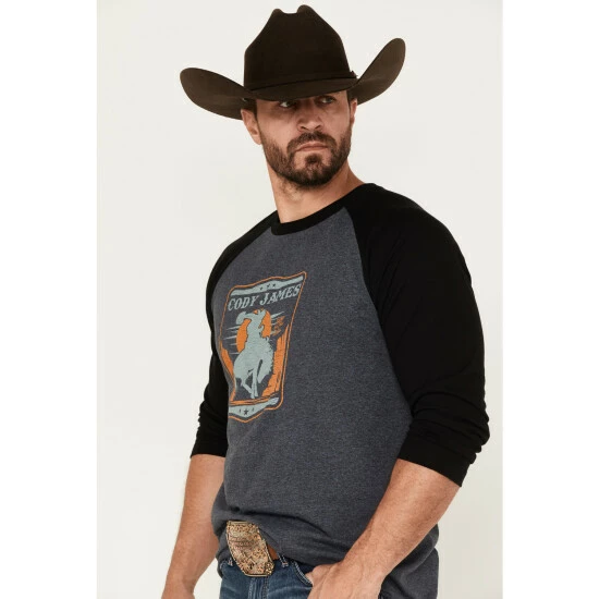 Buy ๐ Cody James Men's Canyon Bronc Graphic Raglan T-Shirt Navy โค๏ธ - Image 2
