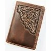 Budget ✨ Cody James Men's Brown Tooled Trifold Leather Wallet 👍