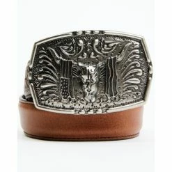 Brand new 🧨 Cody James Boys' Longhorn Draped Flag Buckle Belt Brown 😍