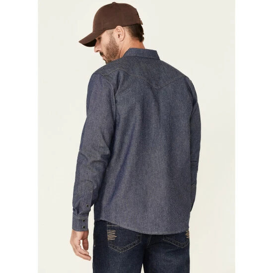Flash Sale โค๏ธ Cody James Men's FR Indigo Denim Long Sleeve Work ๐ Shirt โจ - Image 4