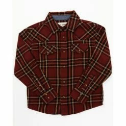 Flash Sale ✔️ Cody James Boys' Plaid Long Sleeve Flannel Snap 👚 Shirt - Toddler For Toddler-Boy Rust Copper 👏