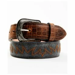 Cheapest 🔥 Cody James Men's Etched Caiman Antique Belt Black/brown 🤩
