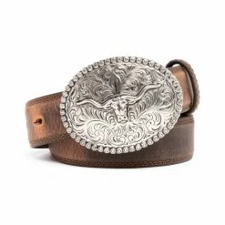 Coupon ๐ Cody James Boys' Longhorn Plaque Buckle Belt Brown โ