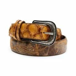 Deals ๐คฉ Cody James Men's Camel Embroidered Pirarucu Belt โ๏ธ