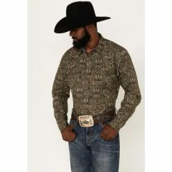 Cheapest 🎉 Cody James Men's Rio Sonora Paisley Print Long Sleeve Snap Western 👕 Shirt - Big & Tall Brown ❤️
