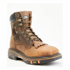 Best Sale ⌛ Cody James Men's Decimator Vibram Comp Lace-Up Work 🥾 Boots - Broad Square Toe Brown 😉