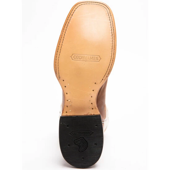 Flash Sale 🎁 Cody James Men's Full-Grain Leather Western 🥾 Boots - Broad Square Toe Brown 😉 - Image 7