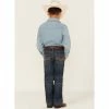 Promo 😍 Cody James Little Boys' Saguaro Dark Wash Mid-Rise Stretch Slim Bootcut 👖 Jeans - Sizes 4-8 Blue 😉