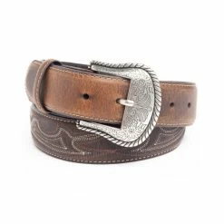 Hot Sale ๐ Cody James Men's Turquoise Stitched Longhorn Buckle Belt Brown ๐
