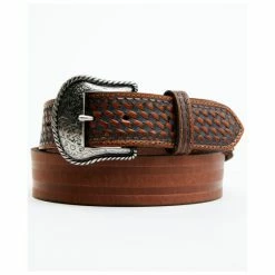 Buy ⌛ Cody James Men's Embossed Embossed Double Stripe & Basketweave Western Belt Medium Brown 🧨