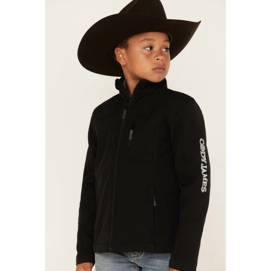 Brand new ๐ฏ Cody James Boys' Embroidered Softshell Jacket Black ๐ - Image 2