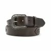 Flash Sale 🔥 Cody James Men's Metal Concho Overlay Western Belt Dark Brown 🎁