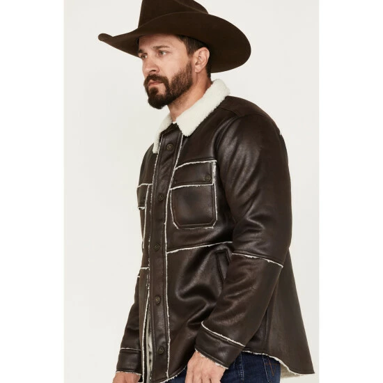 Best deal 🔥 Cody James Men's Carmine Faux Shearling Shacket Brown 🛒 - Image 2