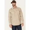 Top 10 ⌛ Cody James Men's FR Tan Striped Long Sleeve Work 👕 Shirt 🎁